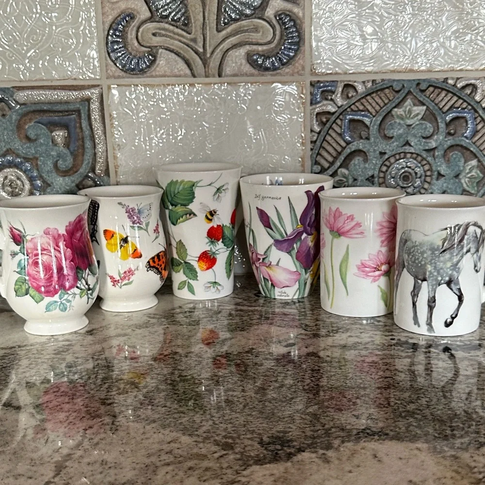 Roy Kirkham Set of Six Bone China Mugs - Picture 3 of 14